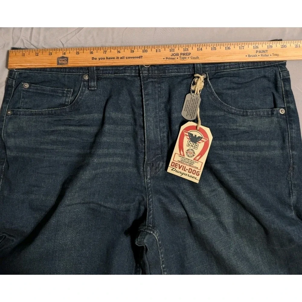Devil-Dog Slim Straight Jeans Mens 40x32 NWT Dark Wash Stretch Denim